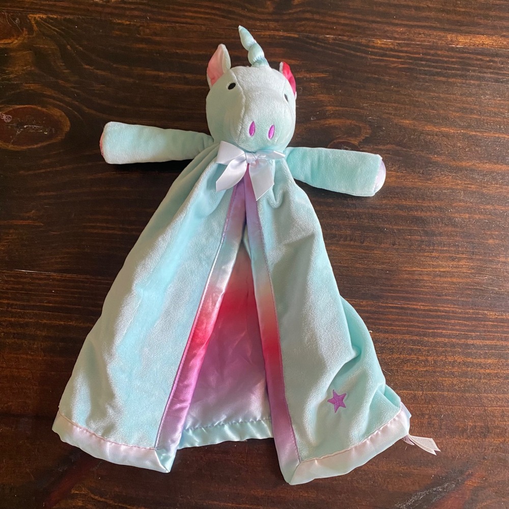 Scentsy Buddy Blankie Zoe the Unicorn Mint Green Pink Purple Satin Lovey 15in